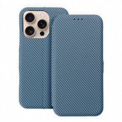 Apple iPhone 14 Pro Portefeuilles FOLIO Side Magnet Élégant, Modèle de carbone  Bleu