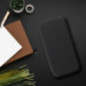 Samsung Galaxy A15 LTE Portefeuilles FOLIO Side Magnet Élégant, Modèle de carbone  Noir