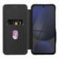 Samsung Galaxy A15 LTE Portefeuilles FOLIO Side Magnet Élégant, Modèle de carbone  Noir