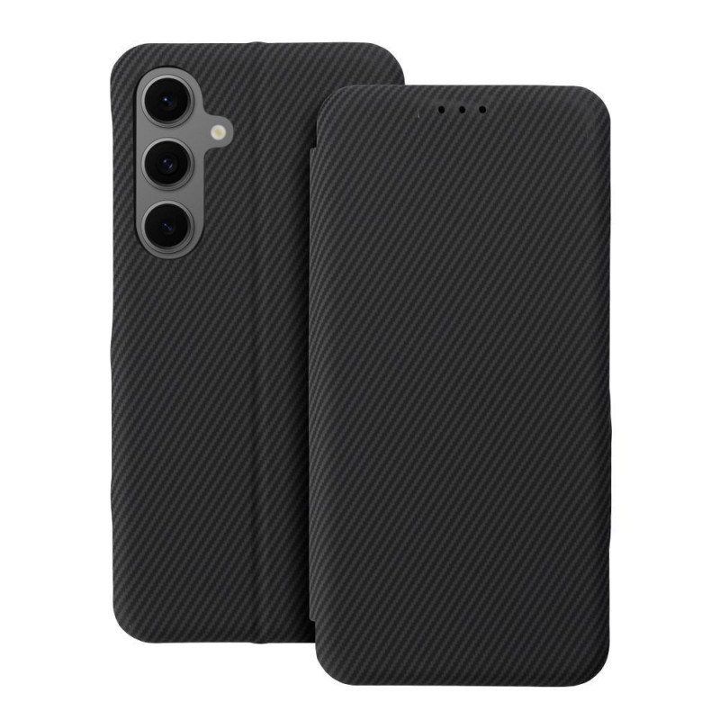 Samsung Galaxy A15 5G Portefeuilles FOLIO Side Magnet Élégant, Modèle de carbone Noir Samsung Galaxy A15 5G Portefeuilles FOLIO Side Magnet Élégant, Modèle de carbone Noir