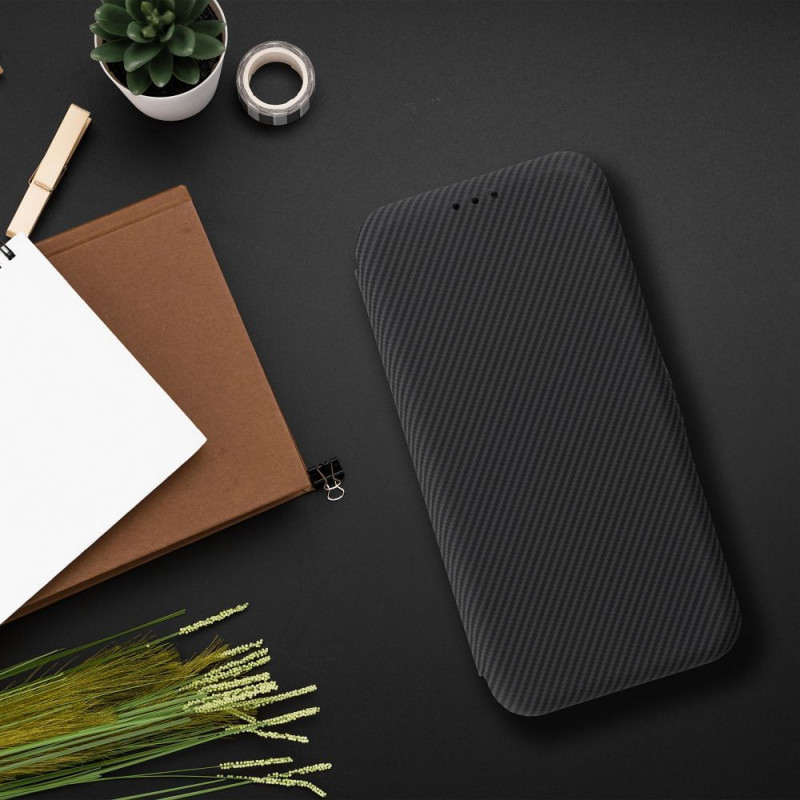 Samsung Galaxy A35 Portefeuilles FOLIO Side Magnet Élégant, Modèle de carbone Noir Samsung Galaxy A35 Portefeuilles FOLIO Side Magnet Élégant, Modèle de carbone Noir