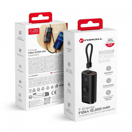 Forcell Power bank F-ENERGY F10K4 10000 mAh PD QC3.0 noir
