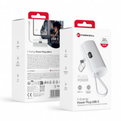 Forcell Power bank F-Energy Power Plug F5K3 5 000mAh pour Type C PD 20W blanc