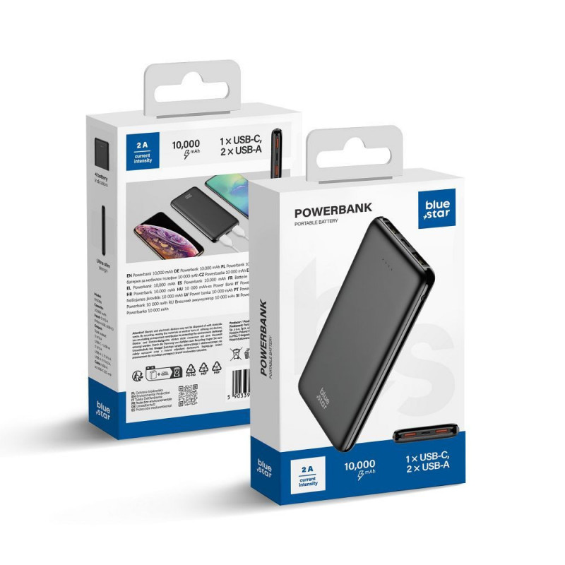 Blue Star Power bank W1061 10000 mAh 2A noir Blue Star Power bank W1061 10000 mAh 2A noir