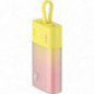 Baseus Power bank PPKDC05I 5200 mAh avec câble Lightning intégré + câble Type C vers Type C PD QC 2,4A 20W jaune rose