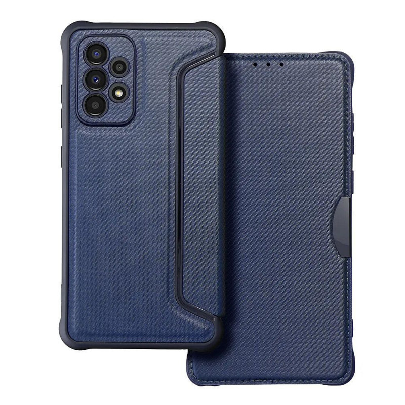 Samsung Galaxy A53 5G Portefeuilles Razor Book Fibre de carbone, Modèle de carbone Bleu Samsung Galaxy A53 5G Portefeuilles Razor Book Fibre de carbone, Modèle de carbone Bleu