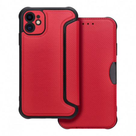 Apple iPhone 11 Portefeuilles Razor Book Fibre de carbone, Modèle de carbone