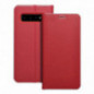 Samsung Galaxy S10 Portefeuilles LUNA Book Carbon Fibre de carbone, Élégant  Rouge