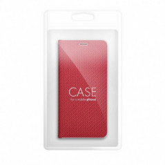 Samsung Galaxy A12 Portefeuilles LUNA Book Carbon Fibre de carbone, Élégant  Rouge