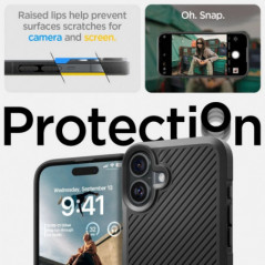 Apple iPhone 16 Couverture durcie Spigen Armor Noir