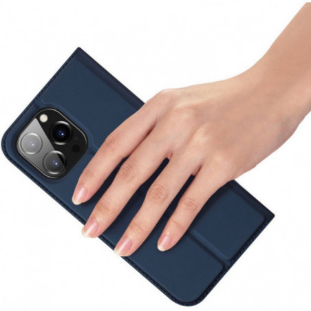 Apple iPhone 15 Pro Max Coque Dux Ducis Leather Bleu
