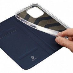 Apple iPhone 15 Pro Max Coque Dux Ducis Leather Bleu