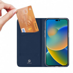 Apple iPhone 14 Pro Coque Dux Ducis Leather Bleu
