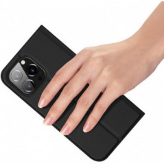 Apple iPhone 15 Pro Coque Dux Ducis Leather Noir
