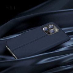 Apple iPhone 15 Pro Coque Dux Ducis Leather Bleu
