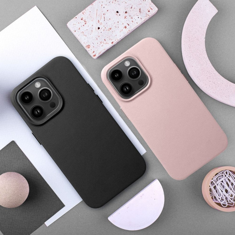 Samsung Galaxy S25 Plus Coque Leather Mag Cover Élégant  MagSAFE  Rose sable