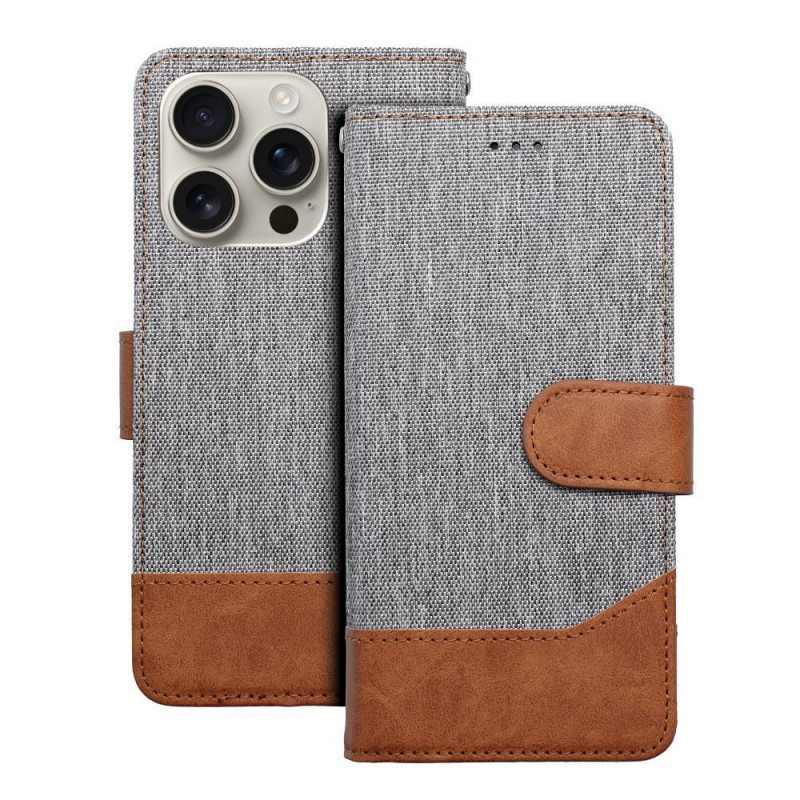Apple iPhone 16e Portefeuilles JEANS Élégant  Gris