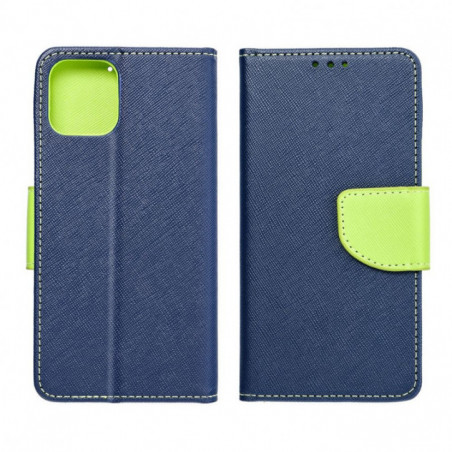 XIAOMI Redmi Note 14 4G Étui portefeuille Fancy Book Marine / Citron vert
