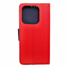 XIAOMI Redmi Note 14 4G Étui portefeuille Fancy Book Rouge / Marine