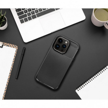 Apple iPhone 16e Coque Carbon premium Élégant  Noir