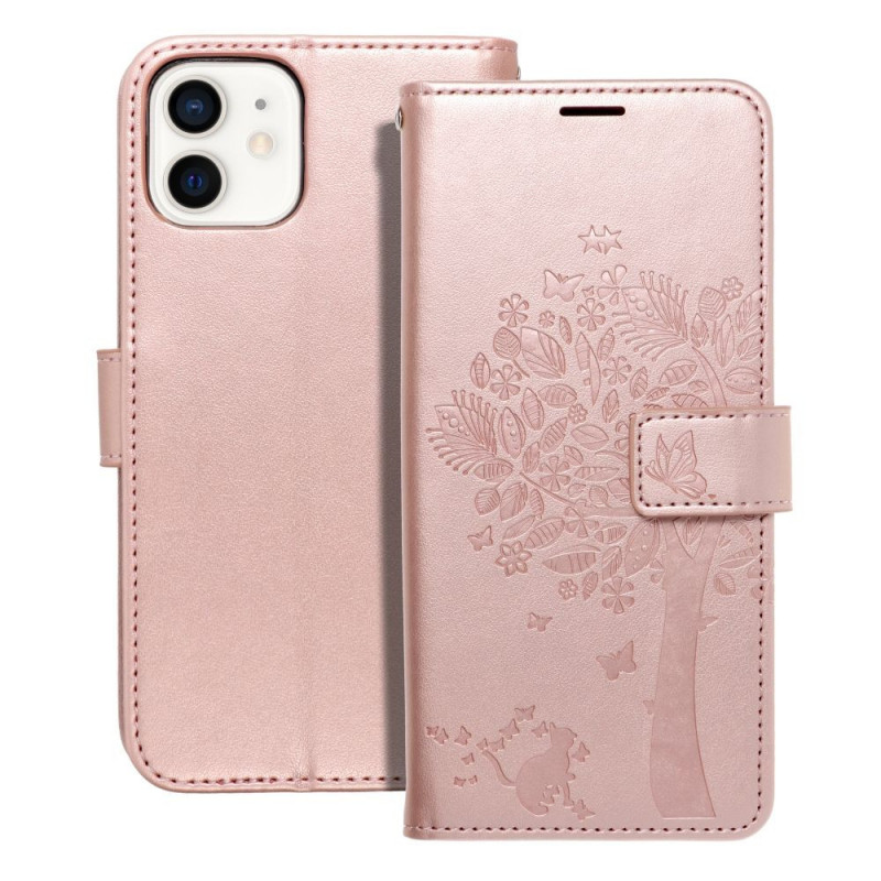 Apple iPhone 12 Portefeuilles MEZZO Book Or rose