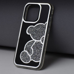 Apple iPhone 16e Coque Teddy bear Argenté