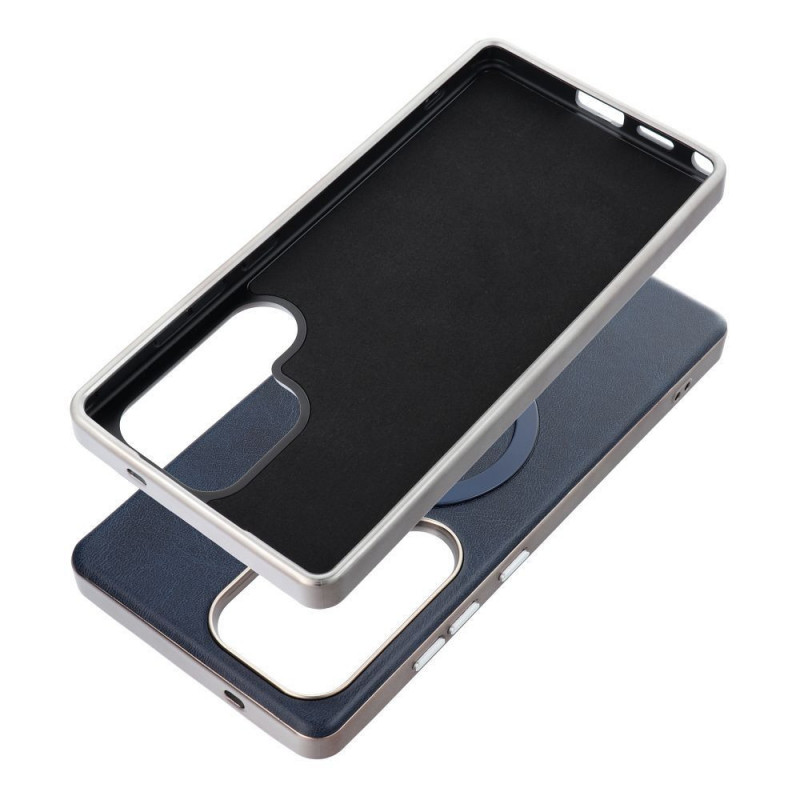 Samsung Galaxy A36 Coque Gentleman Mag Cover Élégant MagSAFE Bleu marine Samsung Galaxy A36 Coque Gentleman Mag Cover Élégant MagSAFE Bleu marine