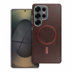 Samsung Galaxy S25 Coque Gentleman Mag Cover Élégant  MagSAFE  Brun