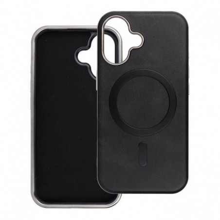 Apple iPhone 16e Coque Gentleman Mag Cover Élégant  MagSAFE  Noir