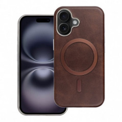 Apple iPhone 16e Coque Gentleman Mag Cover Élégant  MagSAFE  Brun
