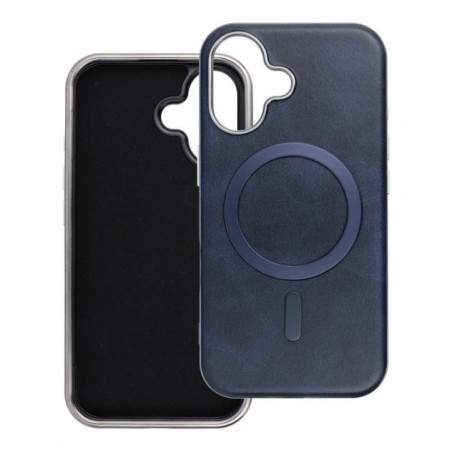 Apple iPhone 16e Coque Gentleman Mag Cover Élégant  MagSAFE  Bleu marine
