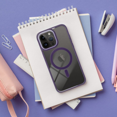 Apple iPhone 16e Coque Color Edge Mag MagSAFE  Violet profond