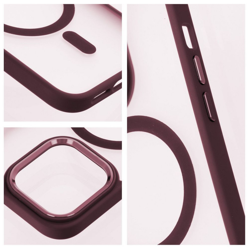 Samsung Galaxy S25 Coque Matte Mag Cove MagSAFE  Rouge prune