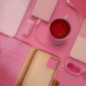 Apple iPhone 16 Portefeuilles Canvas Book Rose