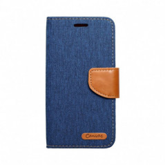 Apple iPhone 16 Pro Portefeuilles Canvas Book Bleu marine
