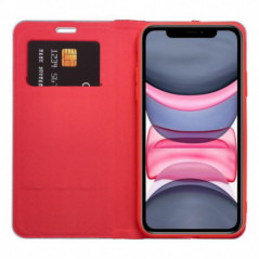 Apple iPhone 17 Portefeuilles LUNA Book Carbon Fibre de carbone, Élégant  Rouge