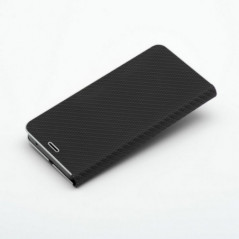Apple iPhone 17 Pro Portefeuilles LUNA Book Carbon Fibre de carbone, Élégant  Noir