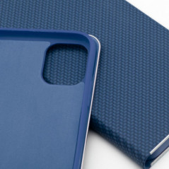 Apple iPhone 17 Pro Max Portefeuilles LUNA Book Carbon Fibre de carbone, Élégant  Bleu