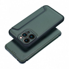 Apple iPhone 17 Air Portefeuilles Razor Book Fibre de carbone, Modèle de carbone  Vert foncé