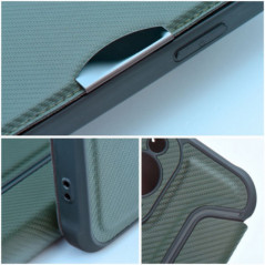 Apple iPhone 17 Pro Max Portefeuilles Razor Book Fibre de carbone, Modèle de carbone  Vert foncé