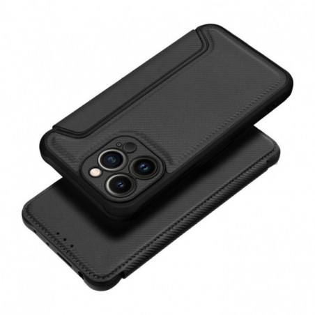 Apple iPhone 17 Pro Max Portefeuilles Razor Book Fibre de carbone, Modèle de carbone  Noir