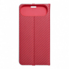 Apple iPhone 17 Air Portefeuilles LUNA Book Carbon Fibre de carbone, Élégant  Rouge