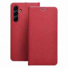 Samsung Galaxy S25 Edge Portefeuilles LUNA Book Carbon Fibre de carbone, Élégant  Rouge