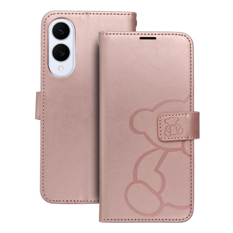 Samsung Galaxy S25 Edge Portefeuilles MEZZO Book Or rose