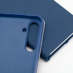 Samsung Galaxy S25 FE Portefeuilles LUNA Book Carbon Fibre de carbone, Élégant  Bleu