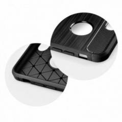 CARBON sur le Samsung Galaxy Note 10 Plus FORCELL Couverture de silicone Noir