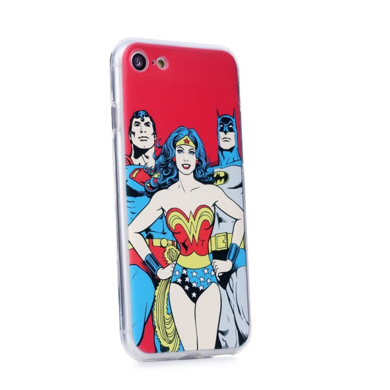 Justice League sur le Apple iPhone XR DC Couverture de silicone Rouge