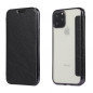 ELECTRO BOOK sur le Apple iPhone 11 Pro Max FORCELL Etui de cuir 100% naturel & TPU Noir