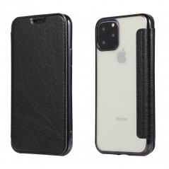 ELECTRO BOOK sur le Apple iPhone 11 FORCELL Etui de cuir 100% naturel & TPU Noir