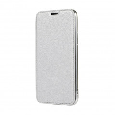 ELECTRO BOOK sur le Apple iPhone 11 FORCELL Etui de cuir 100% naturel & TPU Argenté